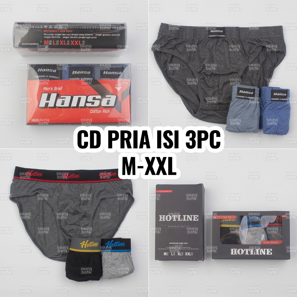 CELANA DALAM PRIA HANSA HOTLINE BY RIDER CD PRIA DEWASA JUMBO
