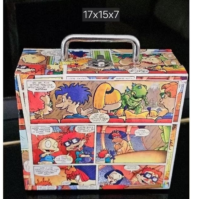 tote bag tas jinjing kayu koper kecil motif komik kartun