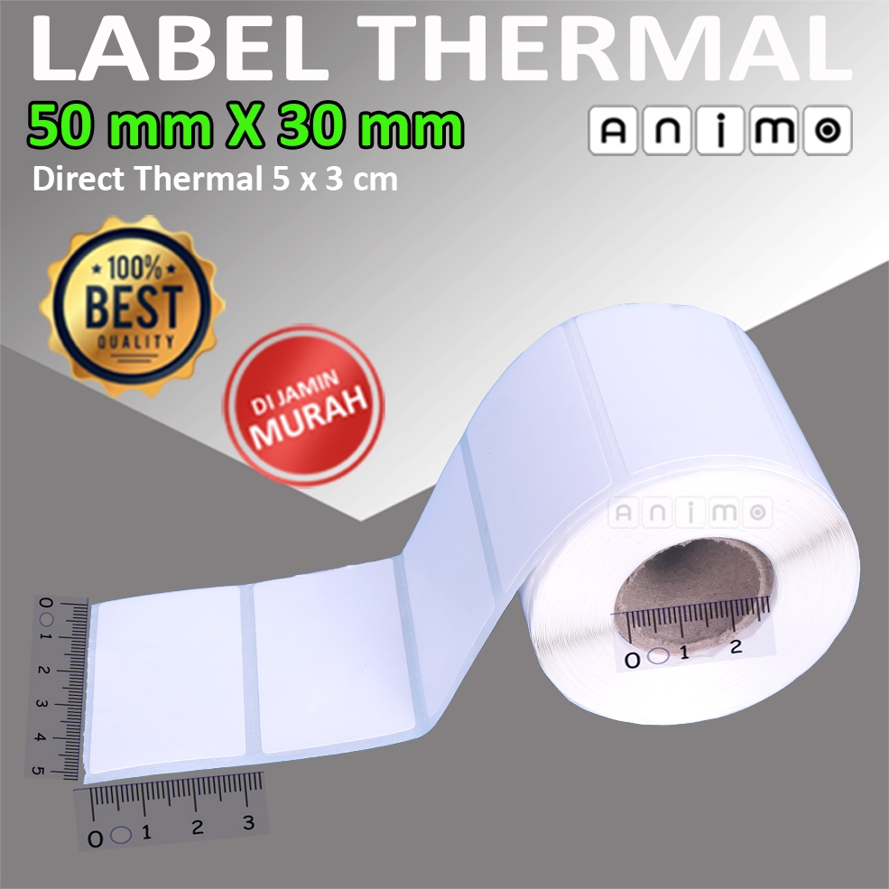 

LABEL THERMAL 50 X 30 MM isi 500 PCS - BARCODE Thermal 50X30 mm - Direct Thermal 50 X 30 mm - Stiker Thermal 5 x 3 cm isi 500 PCS