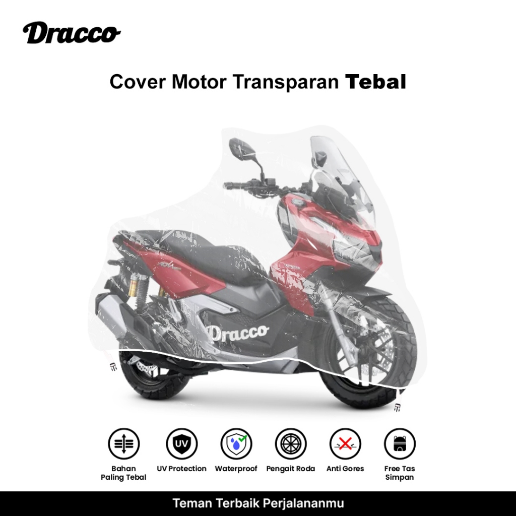 DRACCO sarung motor honda ADV 160 transparan waterproof Tebal premium cover bonus tas simpan