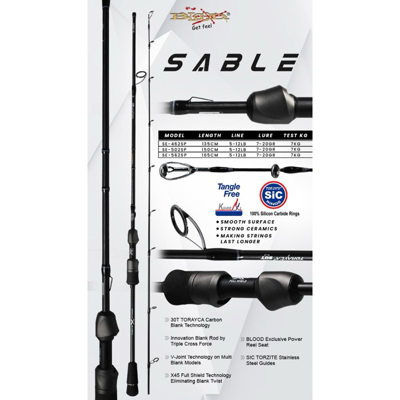 Joran Blood X Sable Spining 135-165 Solid Karbon