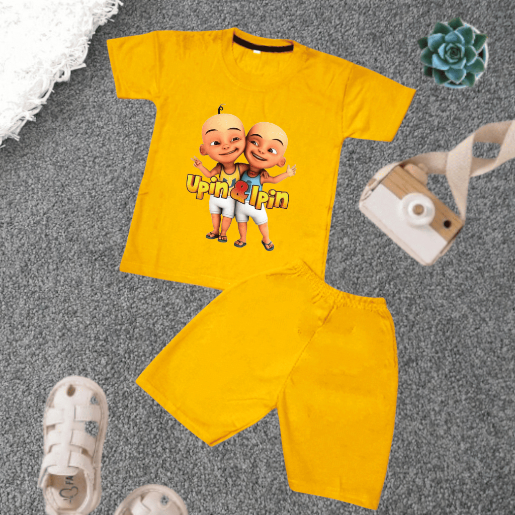 Baju Setelan Harian Anak Karakter Upin Dan Ipin Bisa Cod