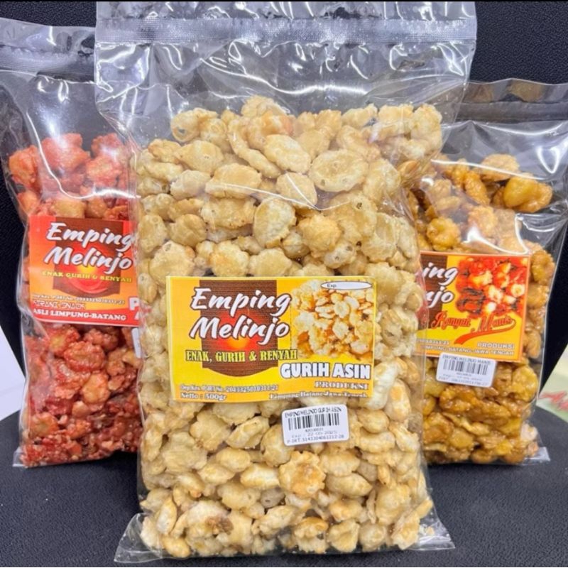 

Emping Varian Asin dan Balado Ukuran 500 gram
