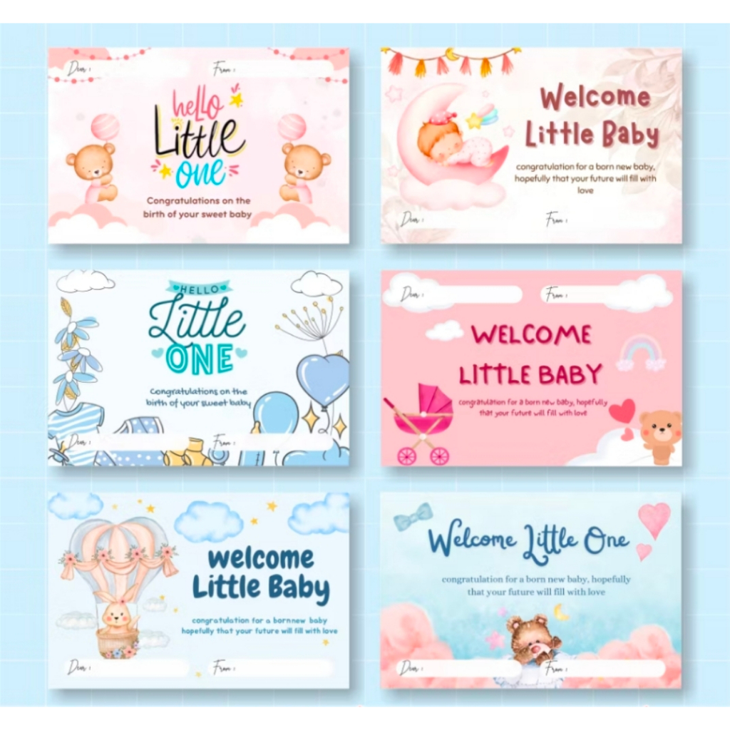 Greeting Card LITTLE BABY - Greeting Card Baby New Born - Kartu Ucapan Bayi Baru Lahir -