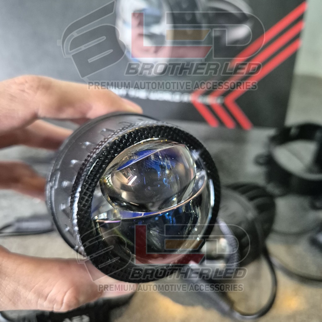 FOGLAMP BILED AES 2 INCH LASER 1 Warna / Bilens LED Projector Lens Foglamp Mini 2 Inch Bi-led Laser