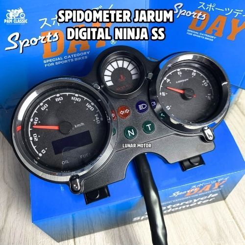 Spido Ninja SS Digital Jarum  Chrome Mulus NEW Spidometer Kimometer Ninja R/SS CB GL Megapro Tiger