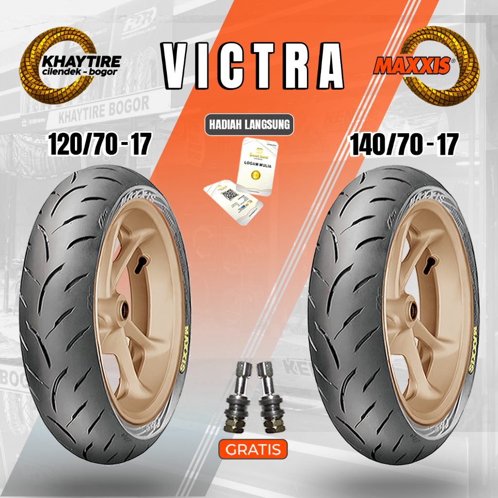 Sepasang Sport-Supermoto MAXXIS VICTRA 120/70 & 140/70 Ring 17 Tubeless