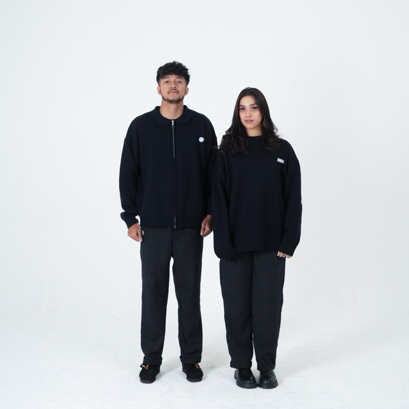 KTY KNITWEAR BOXY FREEDO/ KNITWEAR CREWNECK/ KNITWEAR ZIPPER/ KNITWEAR OVERSIZE/ KNITWEAR UNISEX