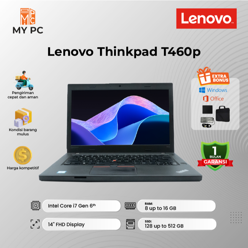 Laptop Lenovo Thinkpad T460P - Core i7 GEN6 - 14"