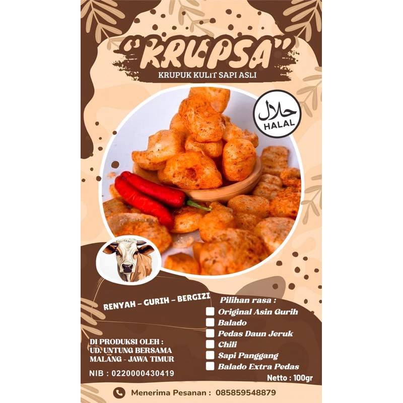 

KRUPUK KULIT SAPI 100% ASLI DENGAN BERBAGAI VARIAN RASA 100 gr