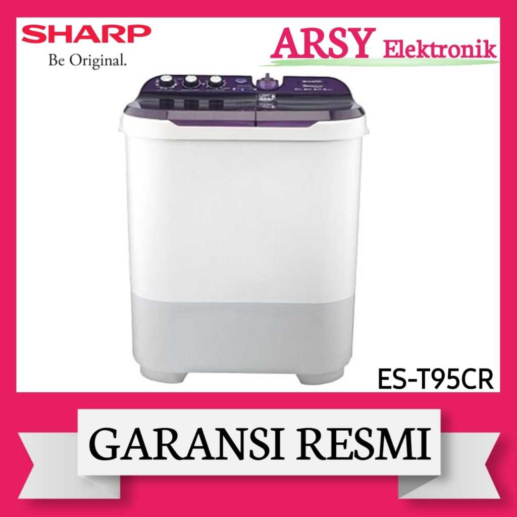 MESIN CUCI SHARP 2TABUNG 9KG ES-T95CR-BK/SHARP MESIN CUCI 2TABUNG 9KG ES-T95CR-BK GARANSI RESMI