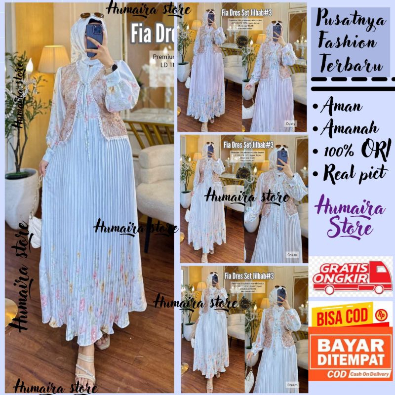 RALINA DRESS FIA CIARA RALINE SET HIJABSHELLA DRESS #1 #2 #3 ZAIRA GAMIS MAXY CANTIK PREMIUM ORI MEI