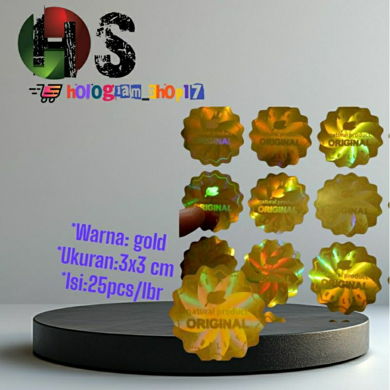 

stiker hologram original natural produk bunga putar