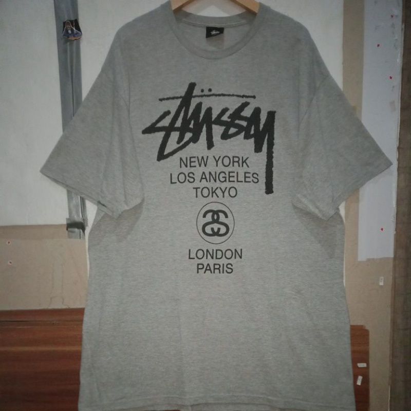 STUSSY word tour grey special edition t-shirt built up size XL second original