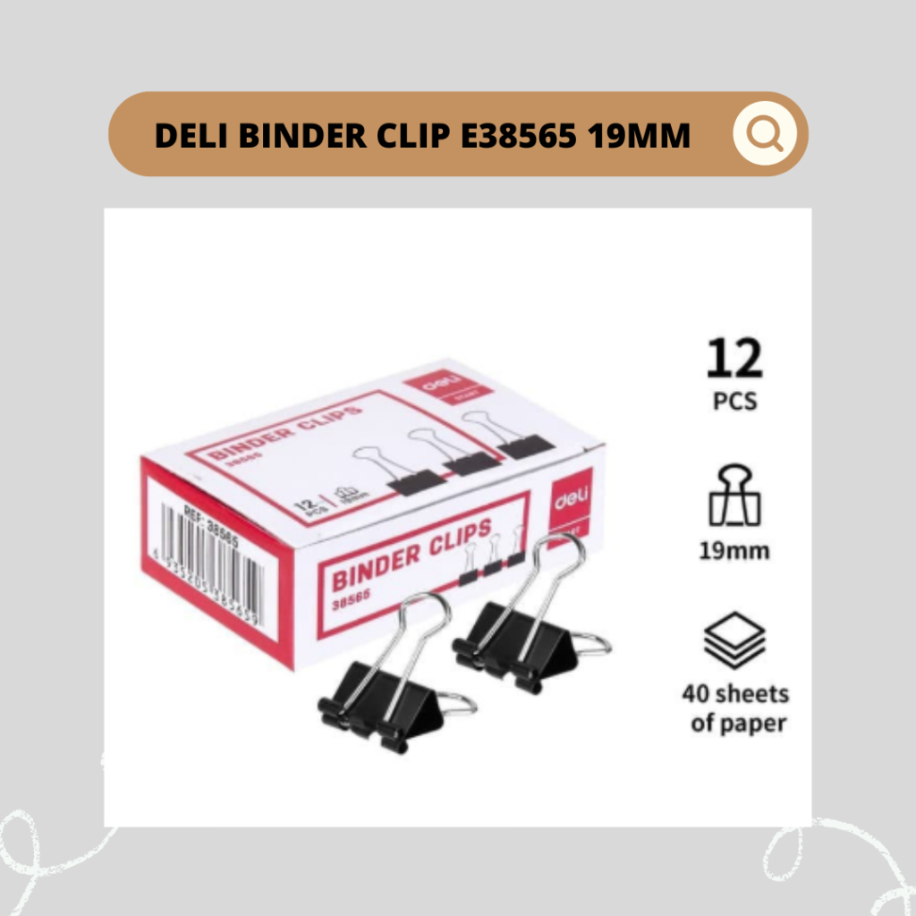 

Deli Binder Clip E38565 19mm