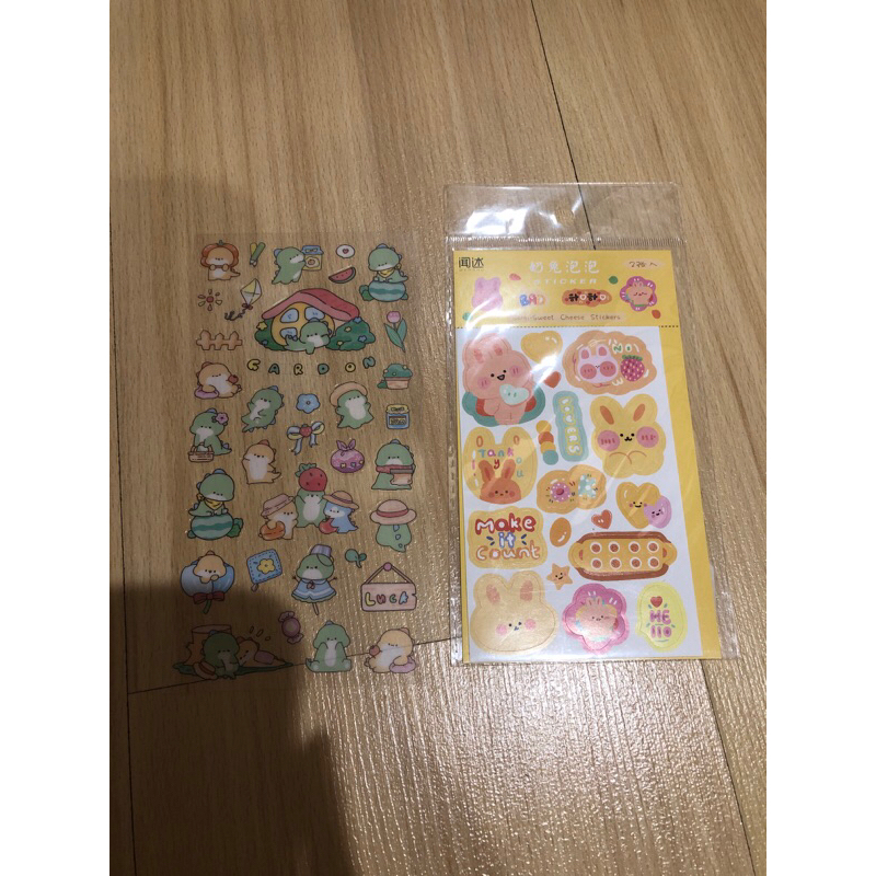 

cute sticker set dino and rabbit