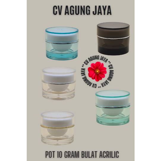 Pot Cream 10 Gr Bulat Natural / Pot Acrilic / Pot Cream Acrilic / Pot Kosmetik / Pot Krim Wajah / Po
