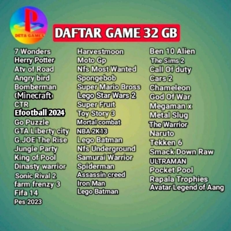 PSP SONY 30xx/20xx/10xx + MC 32GB Full 40 Game Second Jepang