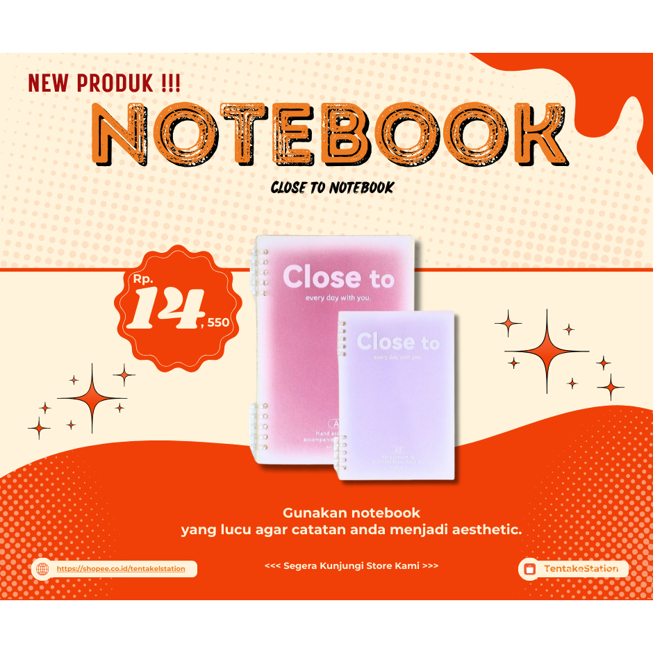 

CLOSE TO EVERY DAY WITH YOU NOTEBOOOK AESTHETIC PINK AND PURPLE UNGU PASTEL