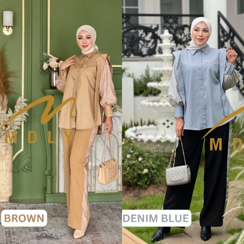 Leenda Set Mdly Gold Oneset Wanita Setelan Wanita Terbaru Setelan MDLY Setcel Wanita Setelan Rok Wan
