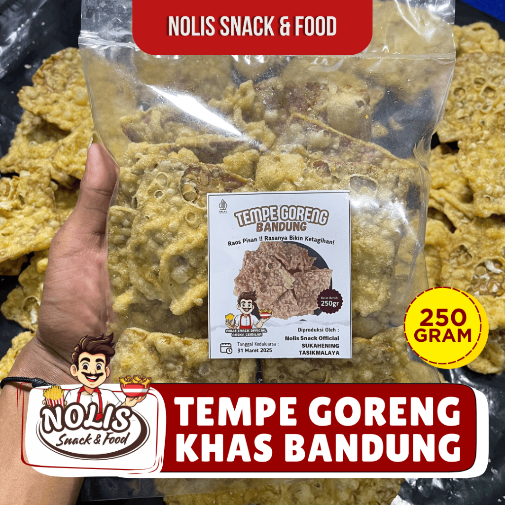 

Tempe Goreng Khas Bandung | 250gram /Oleh-Oleh Khas Bandung | NOLIS SNACK