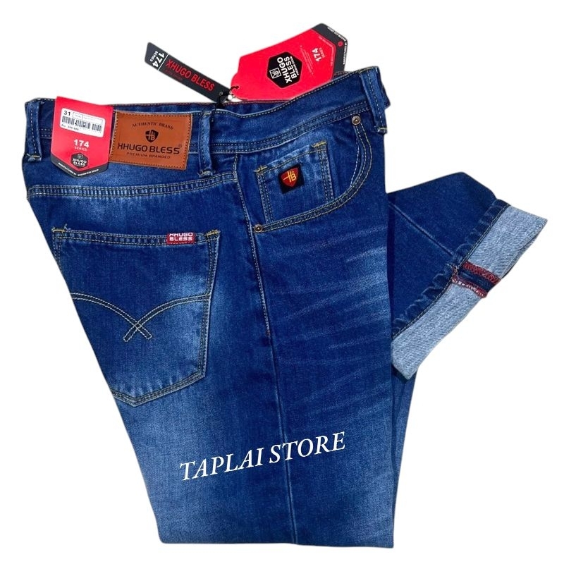 CELANA PANJANG PRIA XHUGO BLESS STANDAR // CELANA PANJANG JEANS LEGULER DENIM PREMIUM