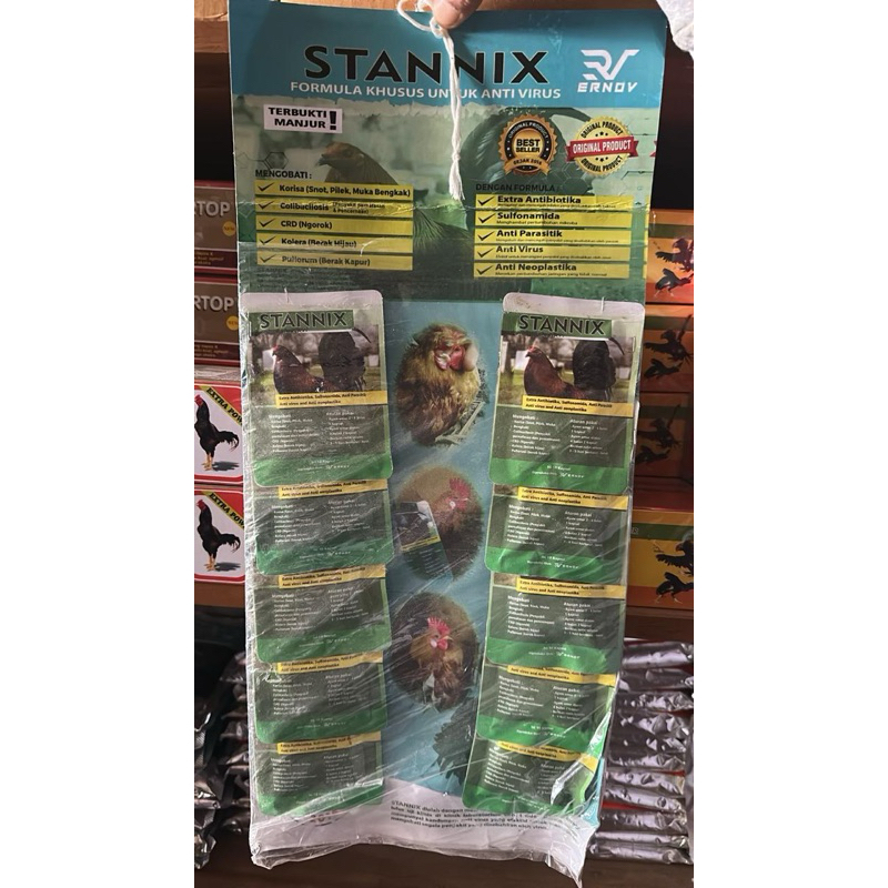 STANNIX ERNOV ANTI VIRUS OBAT MANJUR AYAM KORISA GANGGUAN PERNAFASAN PENCERNAAN CRD NGOROK KOLERA BE