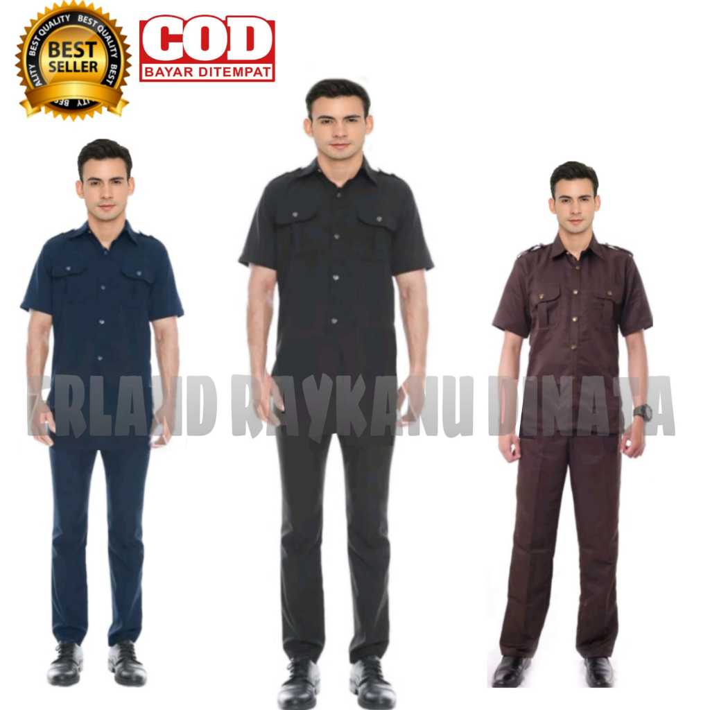 WINOFF SERAGAM SAFARI PANJANG PENDEK SATPAM SECURITY 2025 Seragam safari Baju safari Setelan safari 