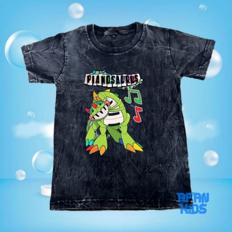 baju popy playtime pianosaurus kaos washed anak