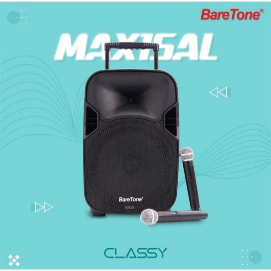 Portabel Speaker wireless 15 inch BareTone MAX 15 AL / MAX15AL / MAX 15AL bluetooth – ORIGINAL GARANSI RESMI