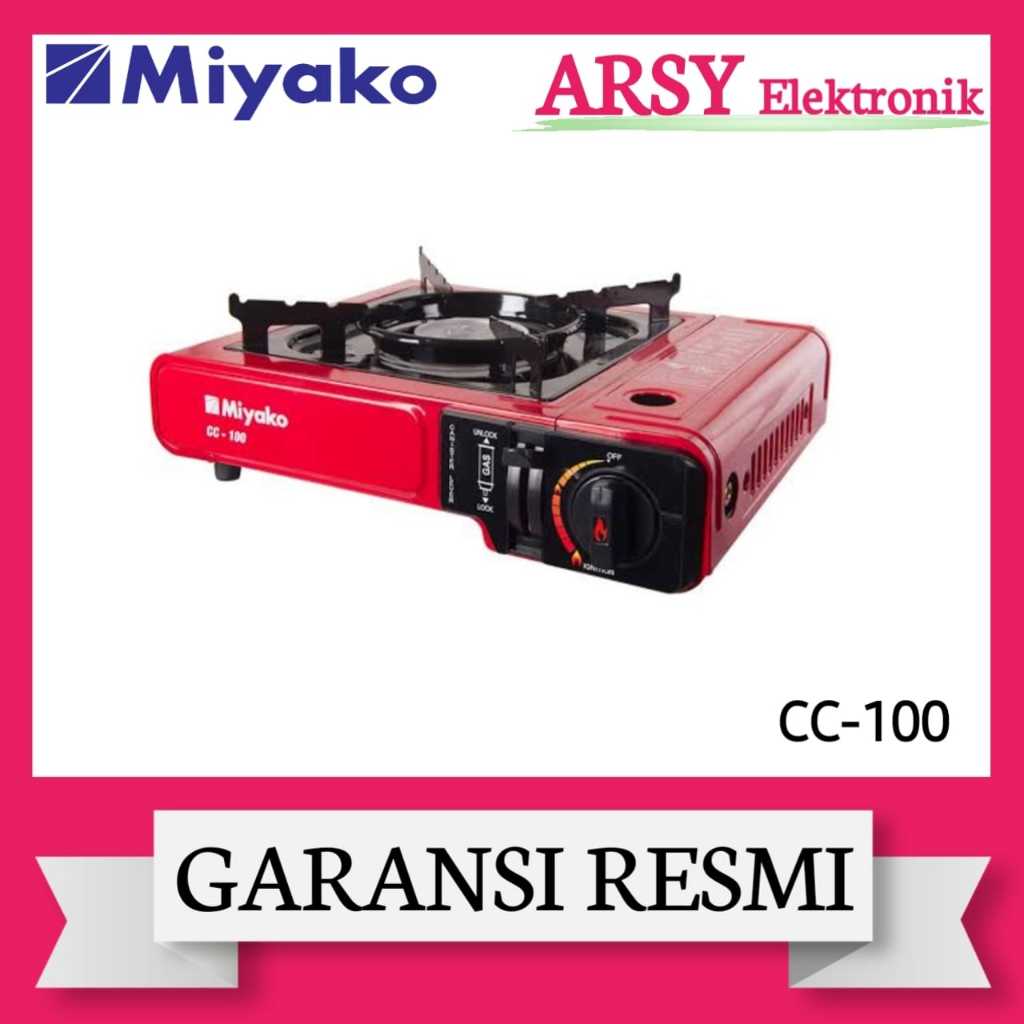 KOMPOR GAS PORTABLE MIYAKO CC-100/MIYAKO KOMPOR GAS PORTABLE CC-100 GARANSI RESMI