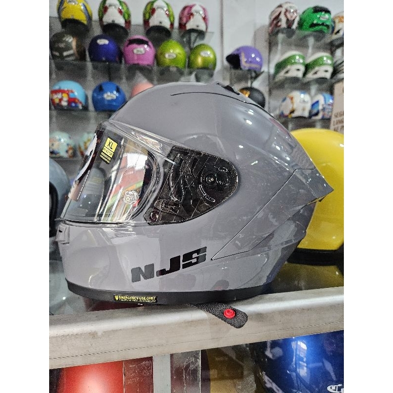 HELM NJS FULLFACE  FULL FACE ZX1R SOLID POLOS BLACK GLOSY