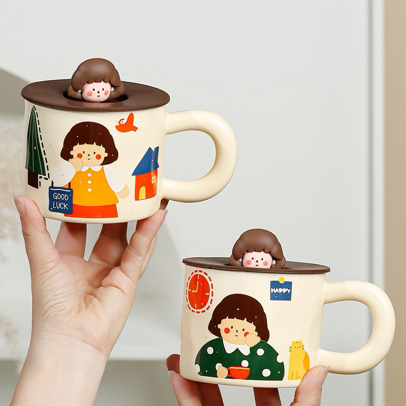 [BARKAN] DASHI Ceramic Mug / Mug Keramik Kartun / Mug Keramik Korea / Mug Korea Estetik