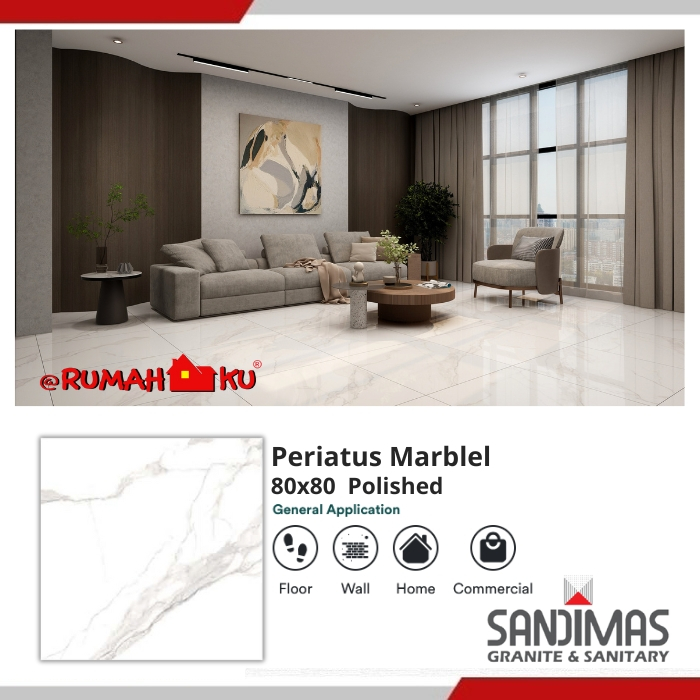 SANDIMAS LANTAI GRANIT PERIATUS MARBLE  80X80 1dus isi 3pcs =1,92m2 polished