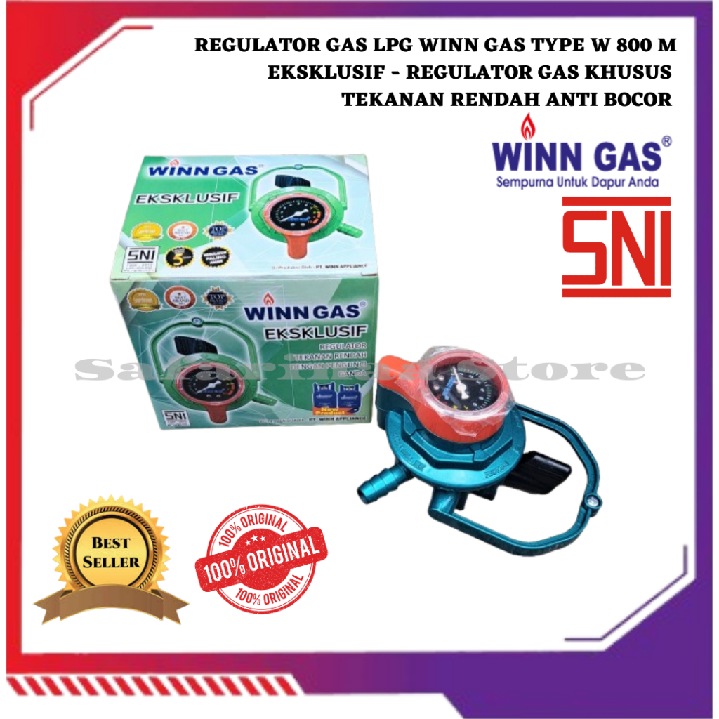 REGULATOR ANTI BOCOR KOMPOR GAS LPG WINN GAS W 800 METER EKSKLUSIF