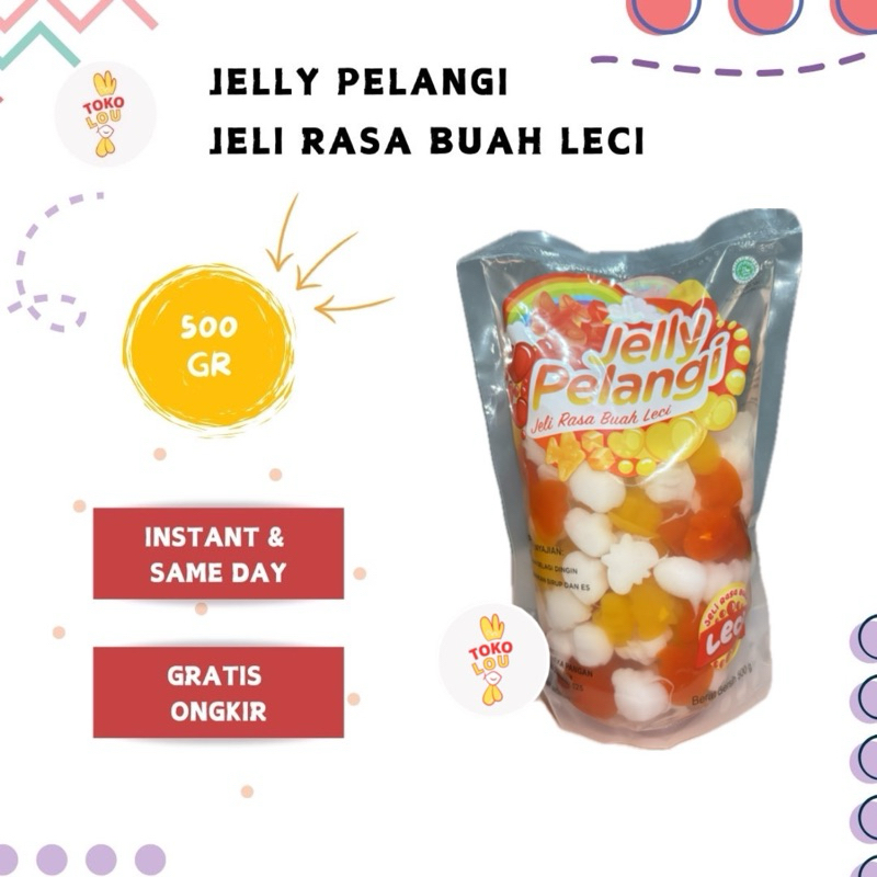 

RAINBOW JELLY 500 GRAM | JELI PELANGI RASA BUAH LECI