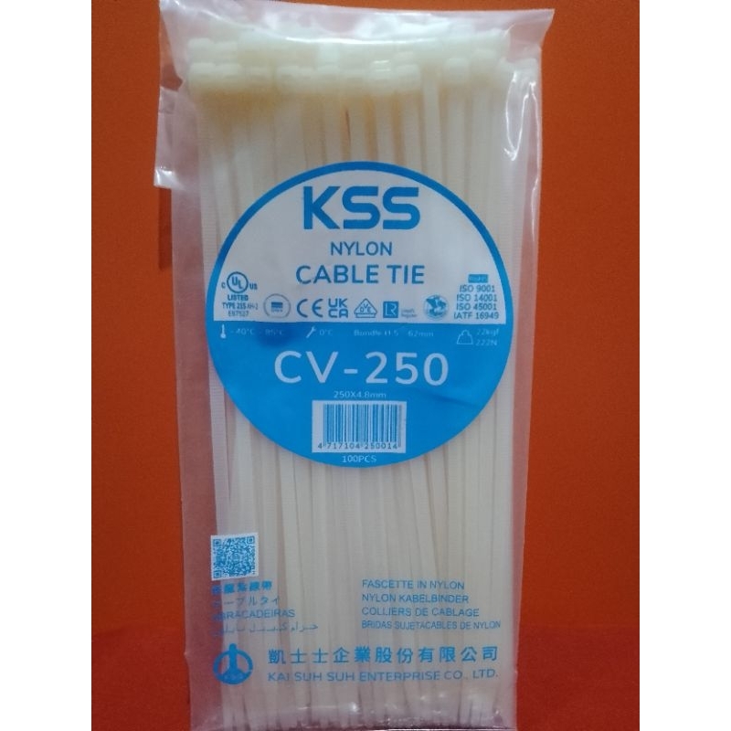 

KSS NYLON Kabel ties/cabel ties Ukuran 25cm / 250×4.8mm Warna-bening clear Isi-100pcs