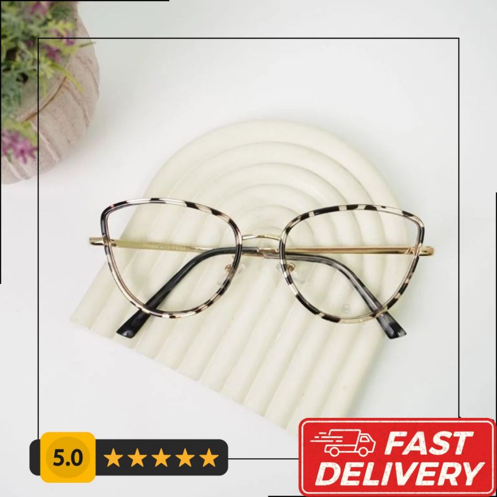 Kacamata Frame Besar Cat Eye Wanita | Anti Radiasi | Kacamata Photochromic | Kacamata Fashion