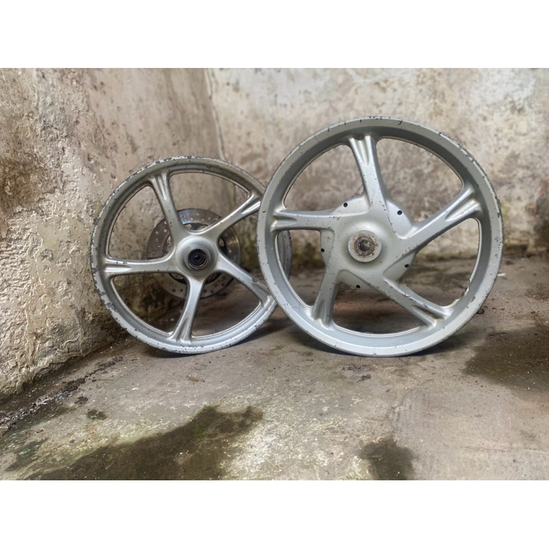 VELG ORIGINAL Mio J copotan depan belakang silver
