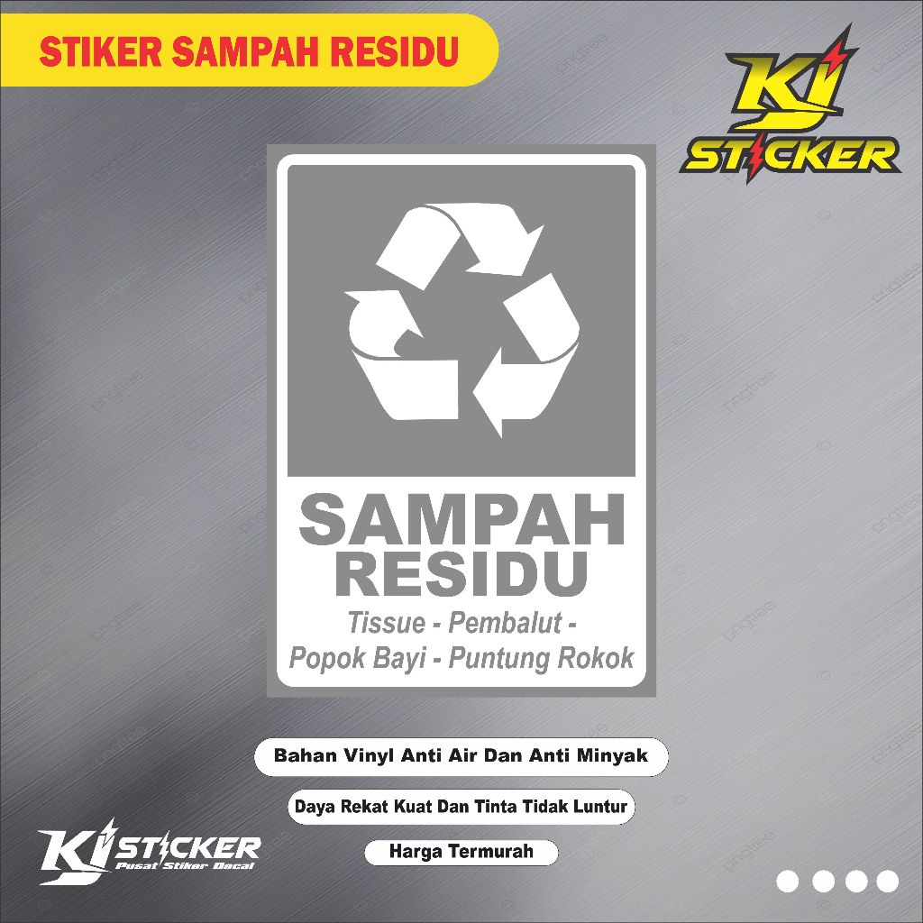 

KJ STIKER Promo Stiker Sampah Residu / Stiker Limbah Residu / Stiker Sampah / Stiker Limbah