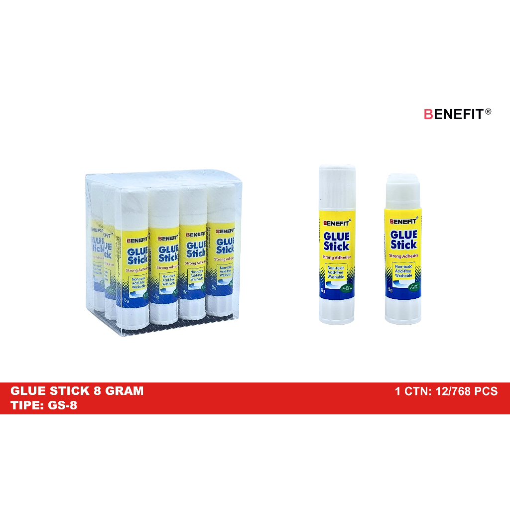 

(1 Pcs) Lem Glue Stick Benefit 8gr 15gr / Lem Stik Batang Kertas Benefit 8gr 15gr