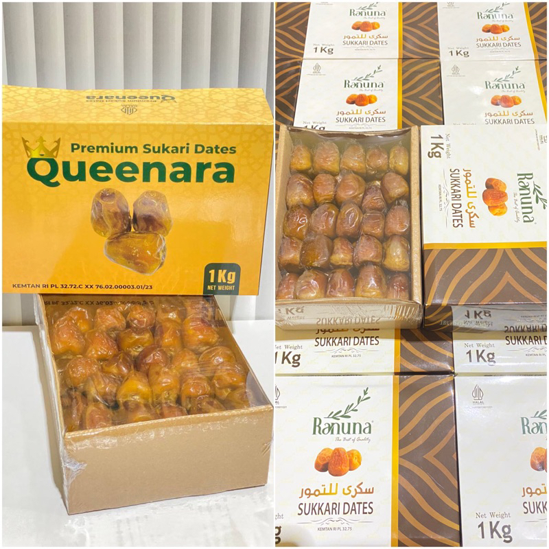 

(1 kg) kurma sukari premium ranuna queenara / sukari kurma raja lumer enak