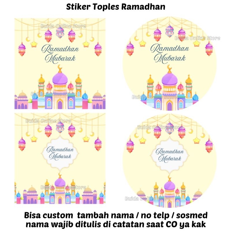 

Stiker / Kartu Ucapan / Hangtag Marhaban Ya Ramadhan Label Selamat Menuaikan Ibadah Puasa Ramadan Kareem Mubarak Selamat Berbuka Puasa Bisa custom tulisan nama dekorasi kemasan hampers bingkisan hantaran takjil parcel dus box kotak mika thinwall toples