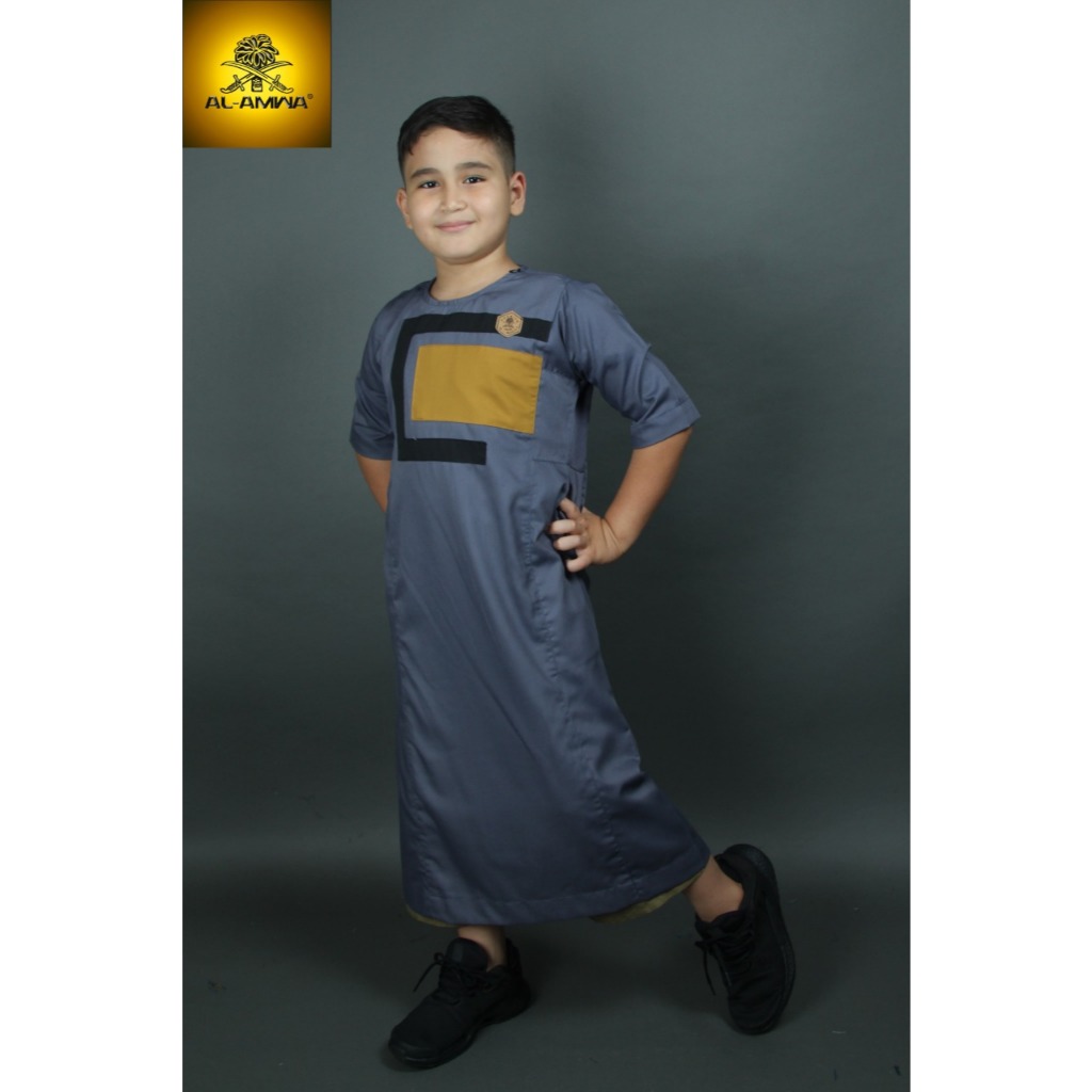 JUBAH ANAK OBLONG ZIPPER PUNDAK AL AMWA