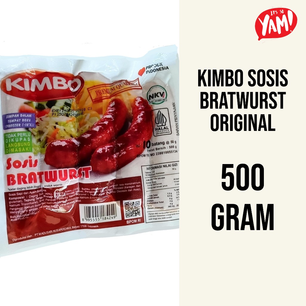 

SOSIS SAPI KIMBO BRATWURST ORIGINAL JUMBO PREMIUM 10 PCS FROZEN