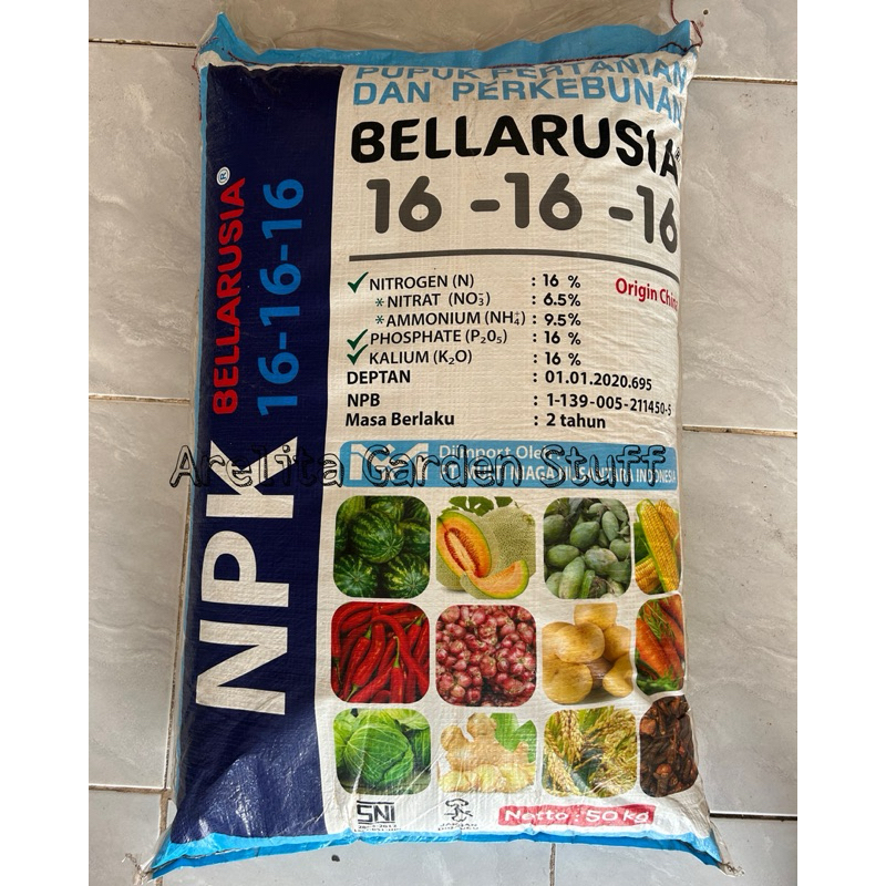 Pupuk NPK Bellarusia 16 16 16 repack 1kg Original