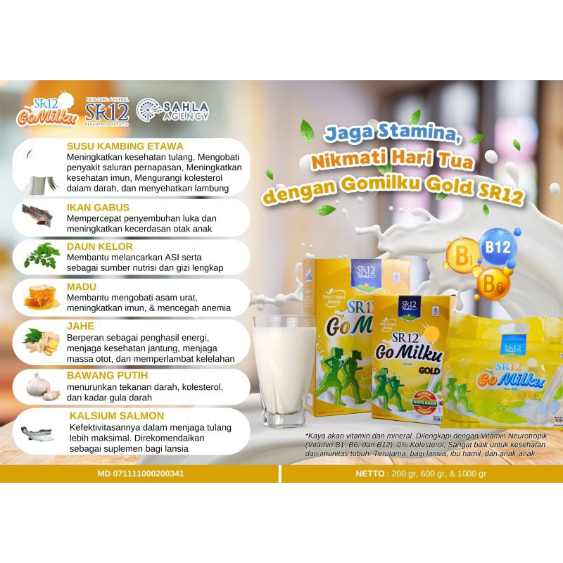 

READY STOK GOMILKU GOLD SR12 /SUSU ETAWA BUBUK PREMIUM TANPA GULA/ AMAN BUMIL BUSUI HERBAL HALAL BPOM