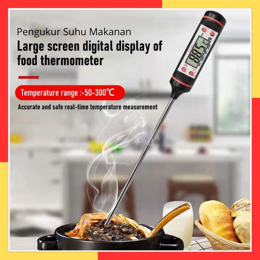Termometer Pengukur Suhu Makanan Digital Daging Kopi Susu Air Panas