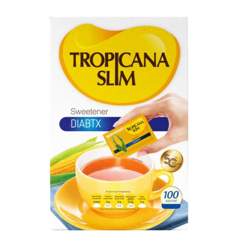 

Tropicana Slim Sweetener Pemanis Rendah Kalori Diabtx 100 x 2gr