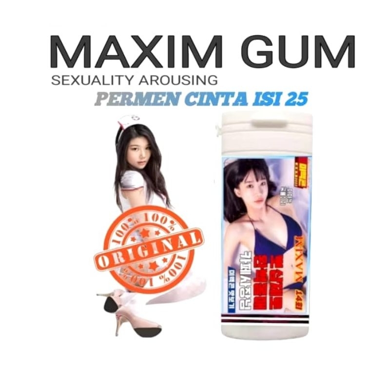 MAXIM GUM Mint - Permen Karet Wanita Dewasa - Meningkatkan Stamina & Hormon Wanita